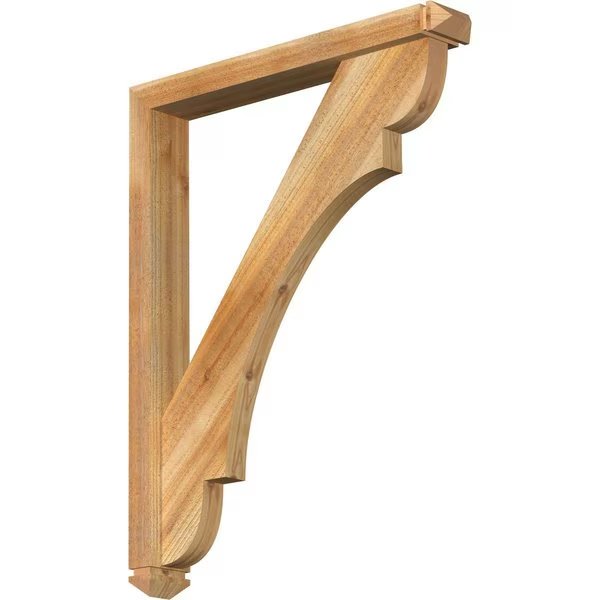 Olympic Arts and Crafts Rough Sawn Bracket w/ Offset Brace, Western Red Cedar, 4